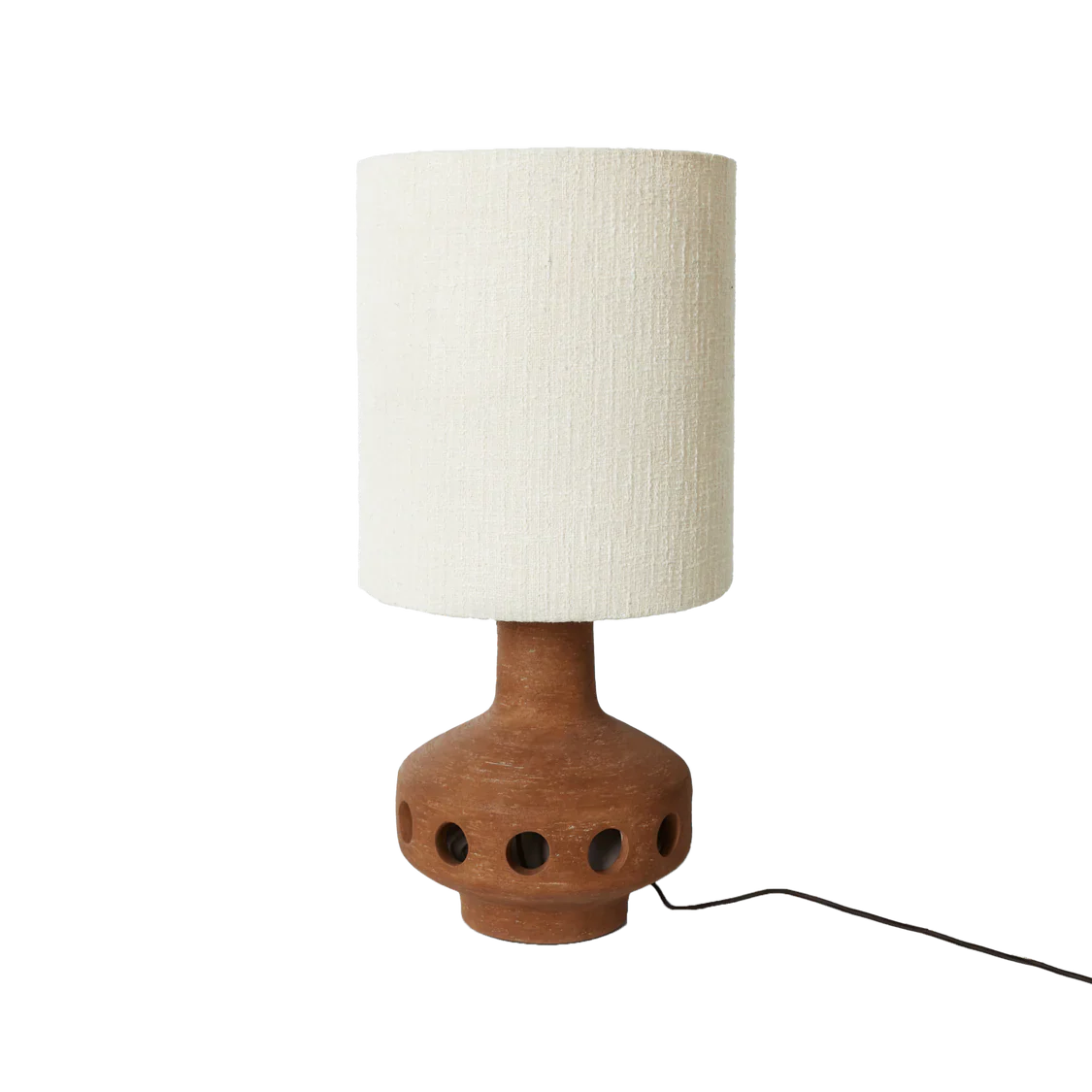Boucle & Brown Base Table Lamp