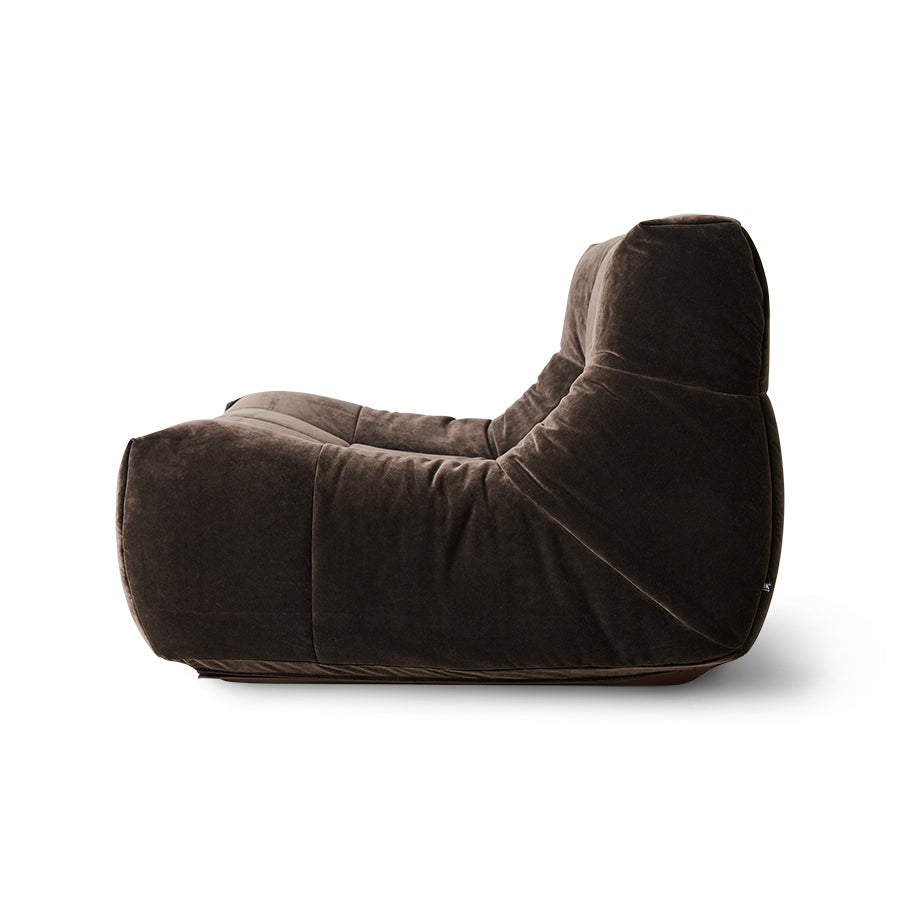 Lazy Lounge Chair Velvet Brown