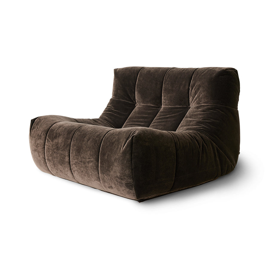 Lazy Lounge Chair Velvet Brown