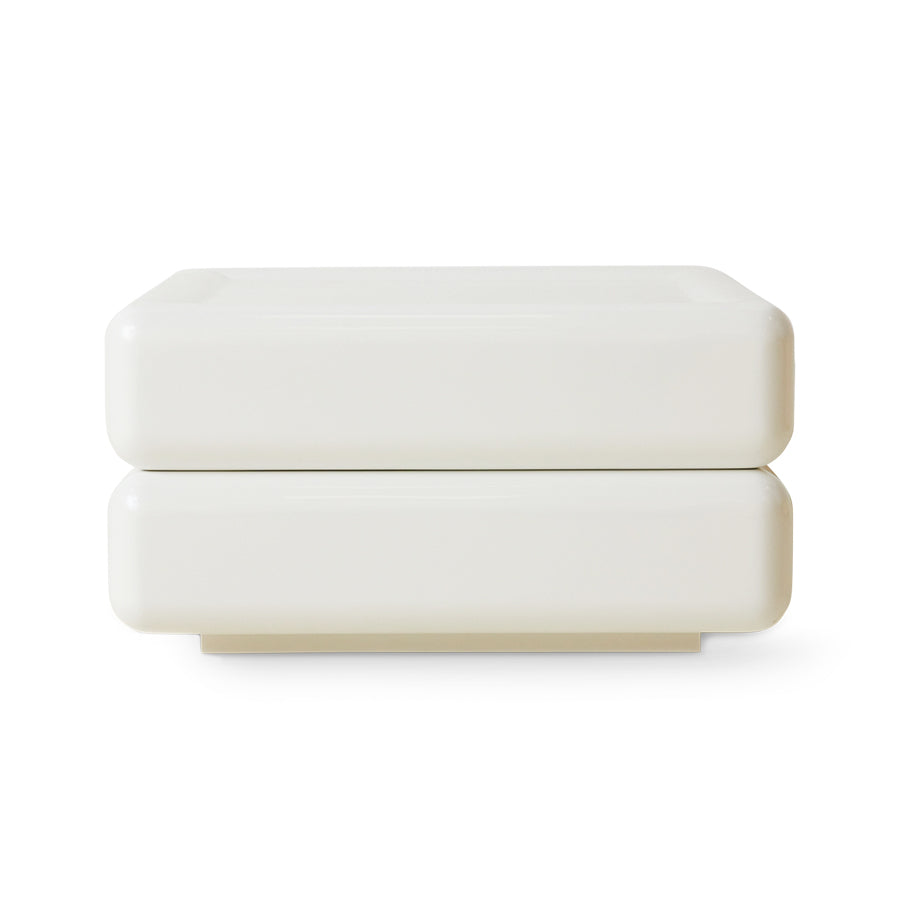 White square coffee table on a white background